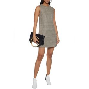 Alice And Olivia Coley Houndstooth Tweed Sleeveless Shift Dress